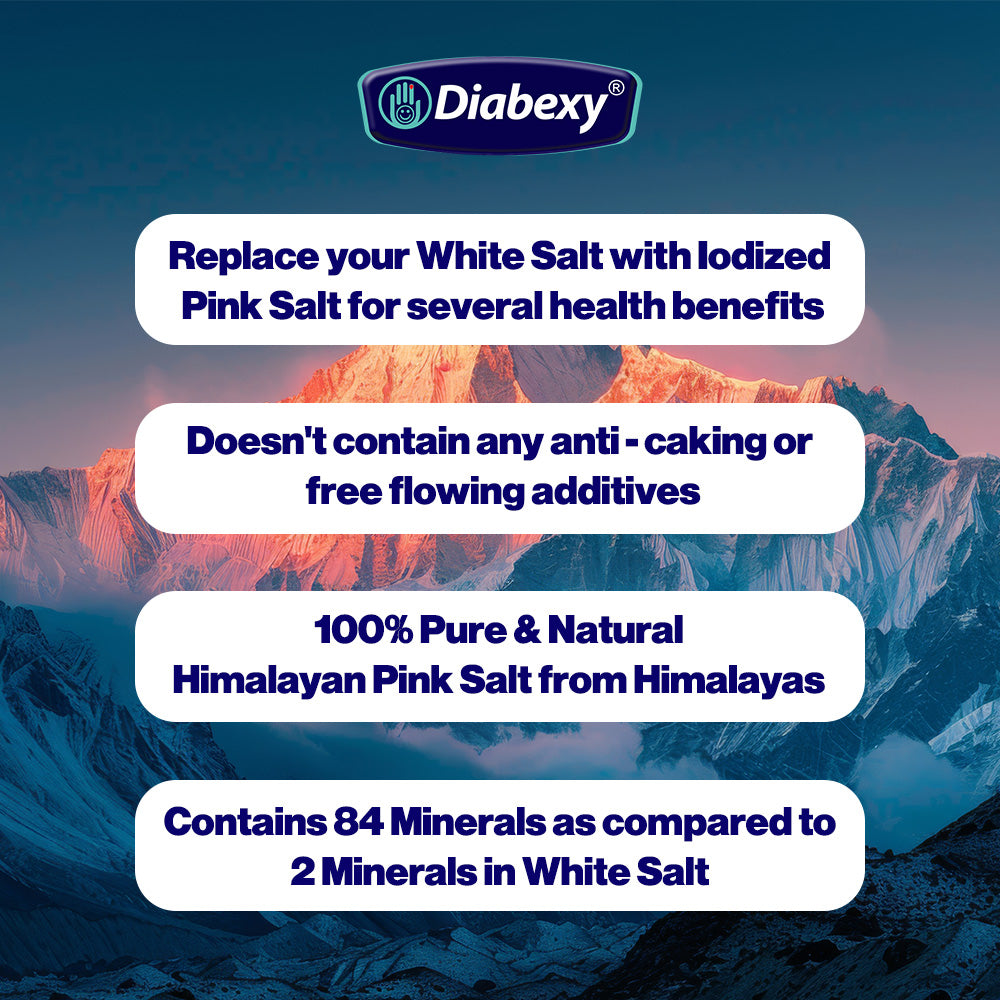 Diabexy Iodized Himalayan Pink Salt - 1 kg