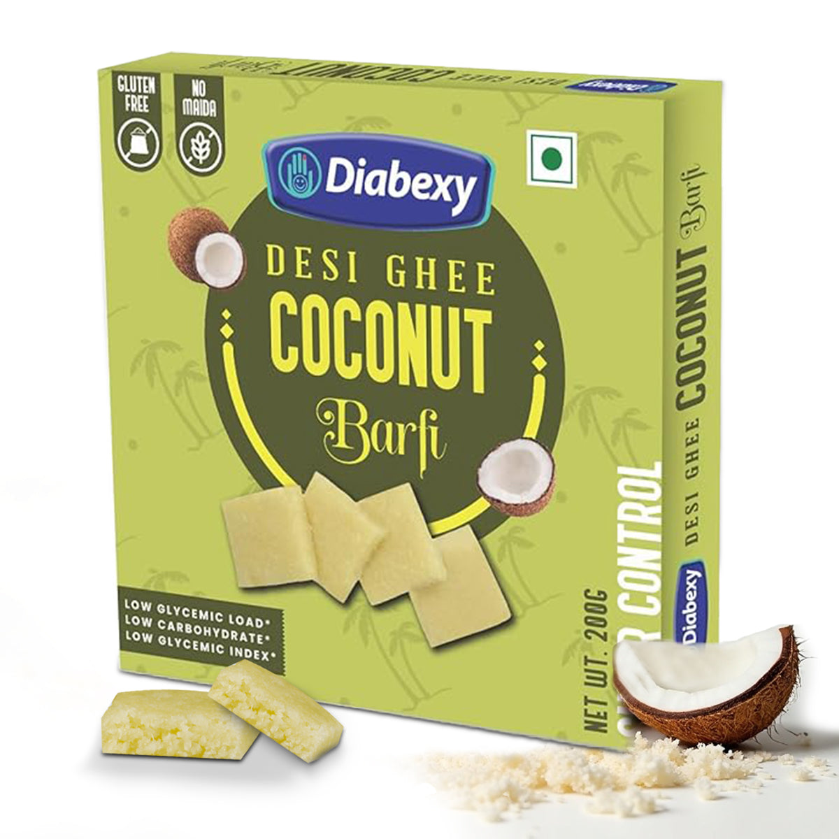 Diabexy Desi Ghee Sugar Free Coconut Barfi - 200g